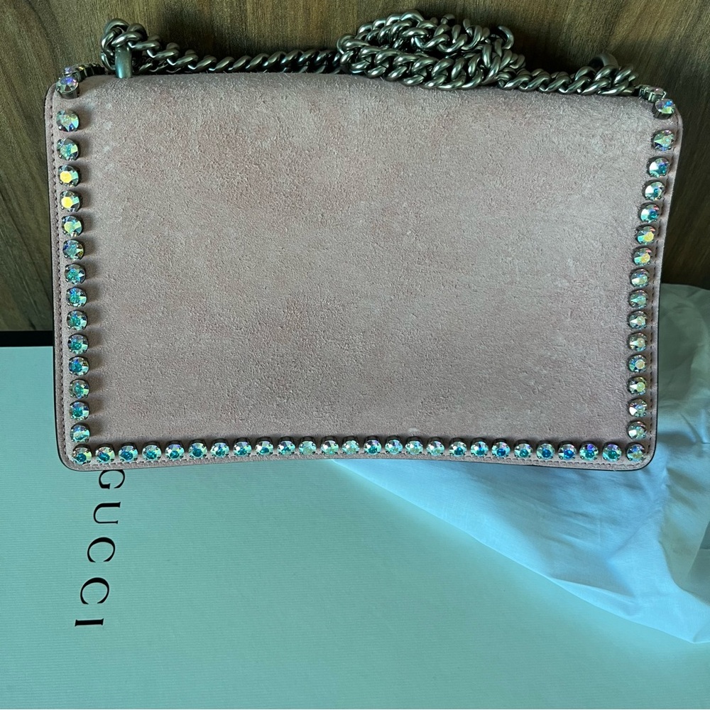 Gucci Dionysus NEW With BOX Small Crystal Light Pink Peony Suede Bag 2018 - Picture 11 of 16